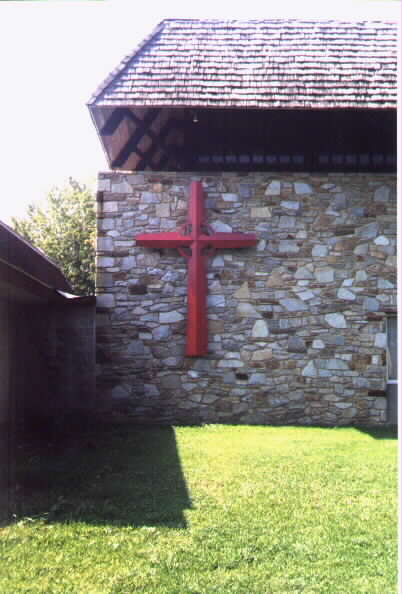 North-east wall of the Community Building