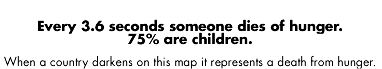 Every 3.6 seconds, someone dies from hunger